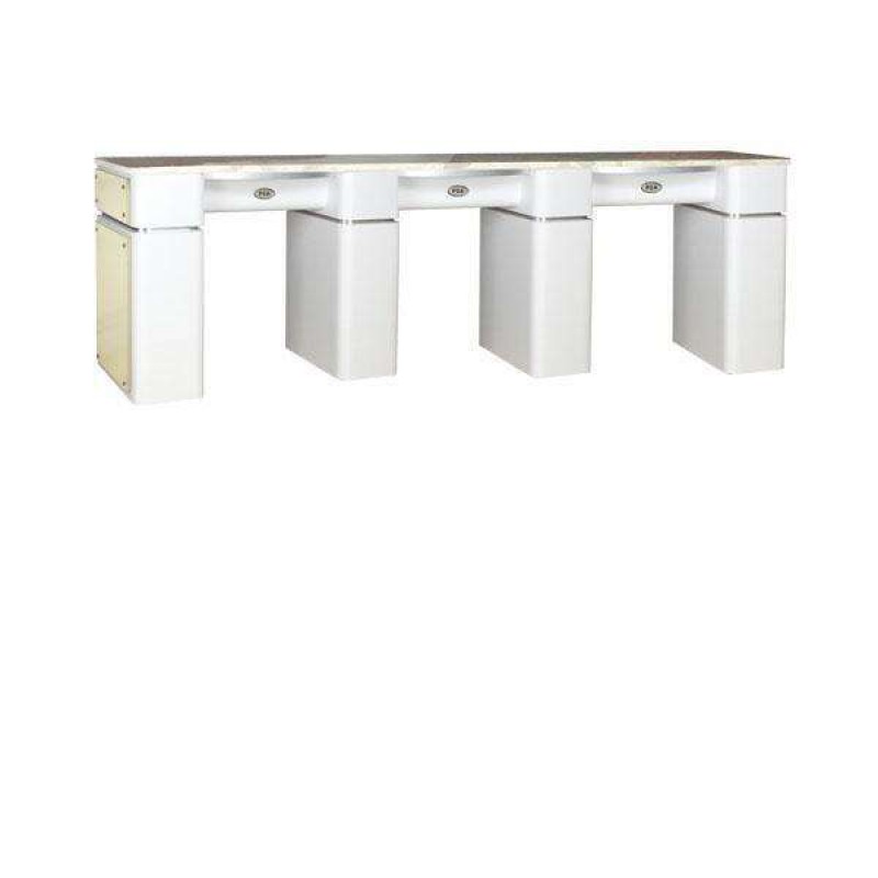 SPA Triple Nail Table, White,Beige, WBET-39 (NOT Included Shipping Charge)